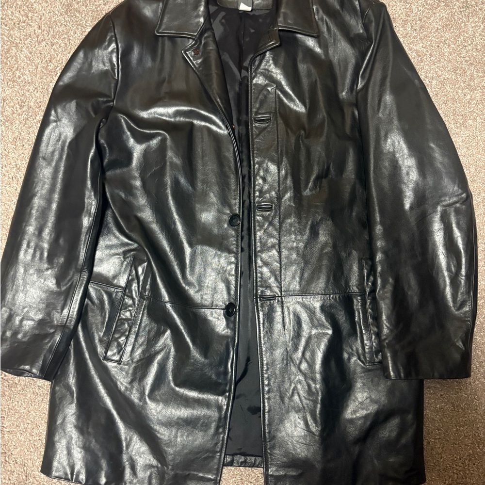 Men's Black 100% genuine Leather Jacket